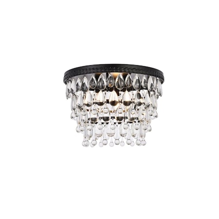 Elegant Lighting Elegant Lighting 1219F15BK-RC Nordic 3 Lights Flush Mount, Black 1219F15BK/RC